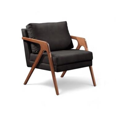 Imagem de Poltrona Decorativa Mona Madeira Maciça Preto