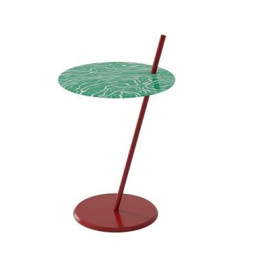 Imagem de Mesa lateral minimalista arte moderna - mesa lateral de sofá colorida mini varanda de café minimalista pequena redonda