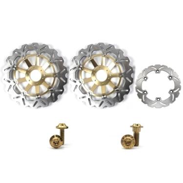 Imagem de Arashi Discos de freio dianteiros traseiros rotores com parafusos de montagem para Honda CBR1100XX 1997-1998, peças de acessórios de reposição de motocicleta