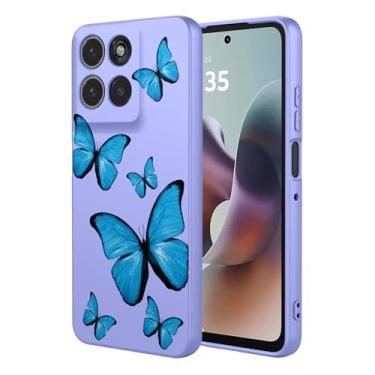 Imagem de KOARWVC Capa para Moto G56, XT2529-2 Capa protetora de TPU macio com estampa de borboleta fofa para Motorola Moto G56 borboleta roxa