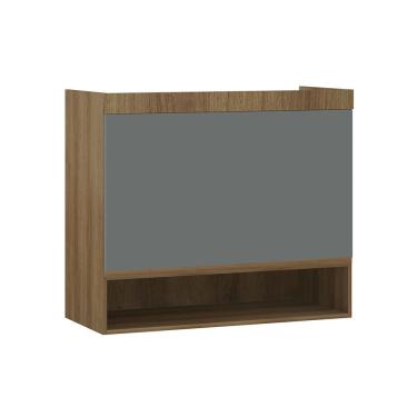 Imagem de Armário Aéreo Maleiro Modulado 2 Pts 97cm Veneza Luciane Móv Avelã Pf/cinza Supremo Pf