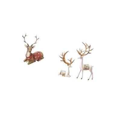 Imagem de Fenteer Elegante Ornamento de Escultura de Rena Europeia para Sala de Estar, Escritório, Quarto, Decoração de Fazenda, Estatueta Colecionável de Amante de Vea