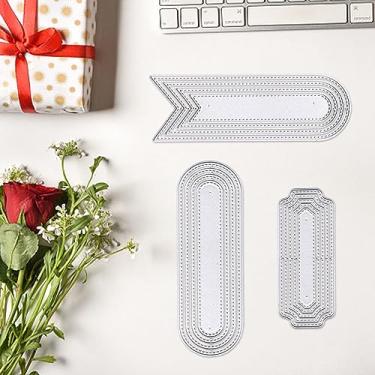 Imagem de Palavras etiquetas matrizes de corte para fazer cartões, marcadores aninhados, abas de escrita, faixas de etiqueta, estêncil, molde de gravação para artesanato, scrapbook, decoração de álbum de fotos