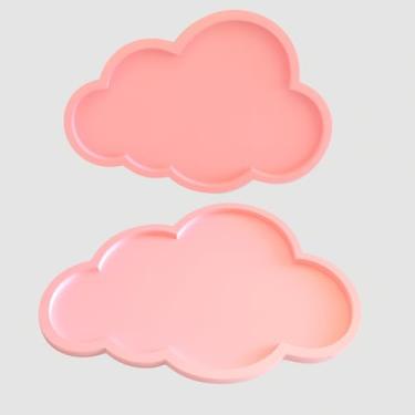 Imagem de Bandeja Nuvem Decorativa – Bandeja Infantil Criativa para Quarto e Festa (Rosa)