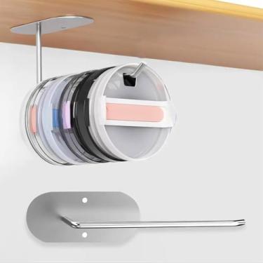 Imagem de Organizador de tampa de copo de 2 peças, armazenamento de tampa de copo prateado, gancho de tampas de armário para cozinha