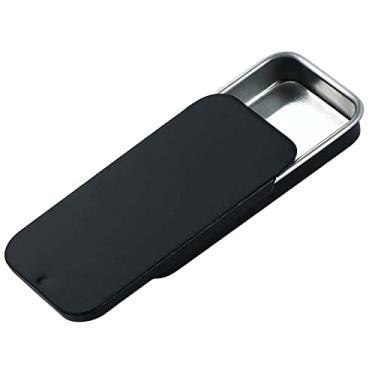 Imagem de Mini caixa de ferro organizador portátil organizador doméstico caixa de doces perfume sólido lata vazia caixa de comprimidos (80 x 34 x 10 mm, preto)