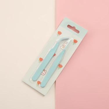 Imagem de 2 pinças de aço inoxidável para artesanato, kit de pinças de adesivos, pinças de ponta reta e curva multiuso para extensões de cílios e adesivos de arte de unhas, ferramentas de fabricação de joias