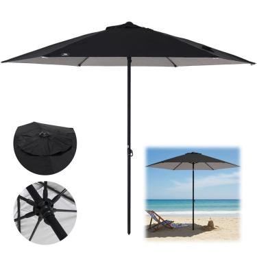 Imagem de Guarda Sol Premium 2,60m Alumínio Reforçado Milagres Preto - 12807 Belfix