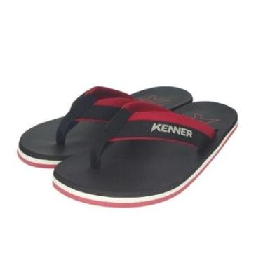 Imagem de Chinelo Kenner Kinno Preto e Vermelho - Adulto-Masculino