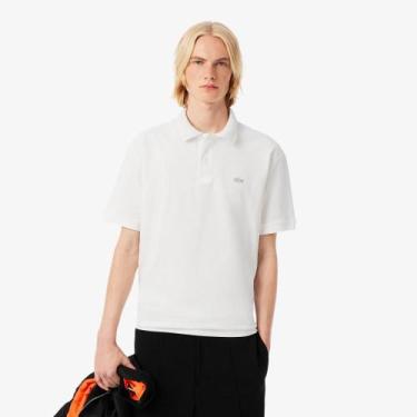 Imagem de Polo Piqué com Caimento Folgado - Lacoste, XS, Branco puro