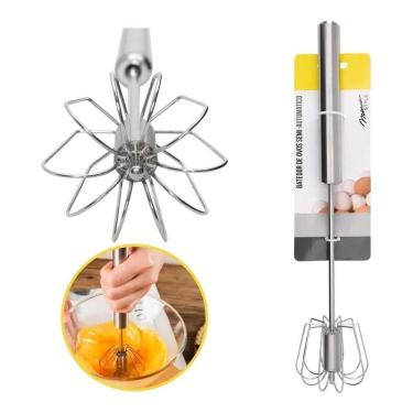 Imagem de Batedor Inox De Ovos Giratório Semi-Automático Mimo Style