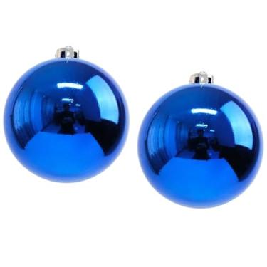 Imagem de Bolas de Natal, 20cm, Azul Brilhante, Poliestireno, 2 Unidades, Decoração Luxo