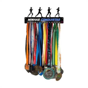 Imagem de Porta Medalha Corrida Running Masculino Para Até50 Medalhas - QUADRO D