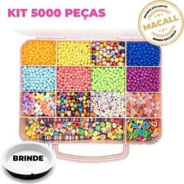 Imagem de Kit Maleta Miçangas Artesanato P/ Montar 5000 Peças Bijuteria - Macall