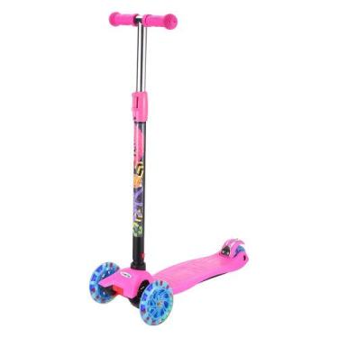 Imagem de Patinete Infantil 3 Rodas Regulável Luzes Led Até 50 Kg - DM TOYS, Ros