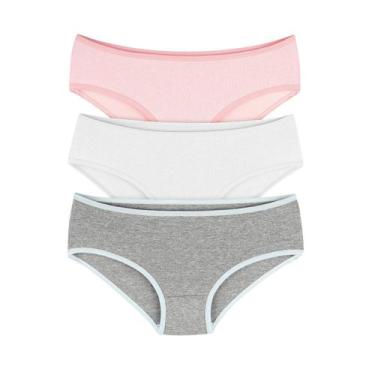 Imagem de Calcinha Infantil Lisa Kit 3 Peças Premium DCP Kids, Colorido, GG