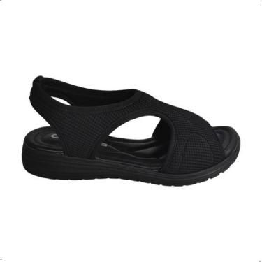 Imagem de Sandalia Feminina Comfortflex Lycra Ortopédica Elastano 51402, 37, Pre