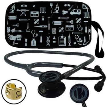 Imagem de Estetoscópio BIC Eternity Duplo Rainbow Furta Cor Black Adulto Pediatr