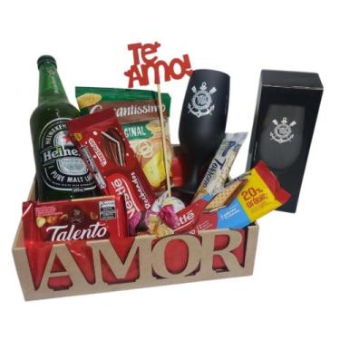 Imagem de Cesta de Presente Criativa com Taça Especial Escolha seu Time - Cesta 