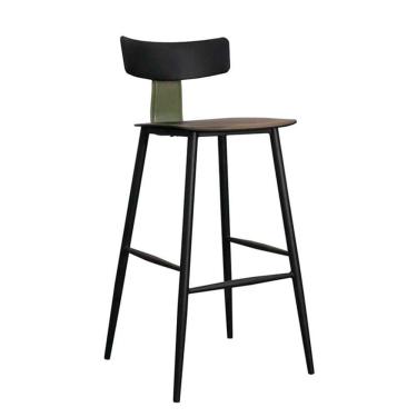 Imagem de Banqueta Alta Analu Polipropileno Preta e Verde Sálvia