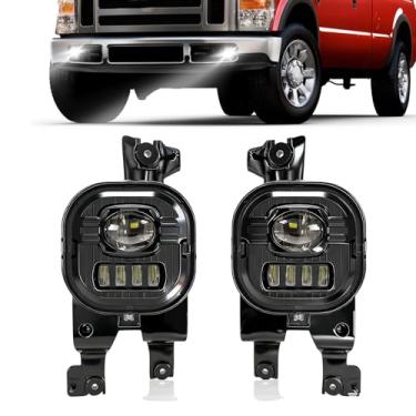 Imagem de Shocklight Faróis de neblina de LED compatíveis com Ford F250 F350 F450 F550 2008 2009 2010 Super Duty, um par de faróis de neblina com lentes transparentes