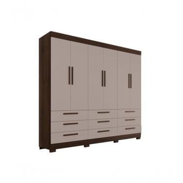 Imagem de Roupeiro Dinamarca Sem Espelho 6 Portas 9 Gavetas Salleto Savana-off White