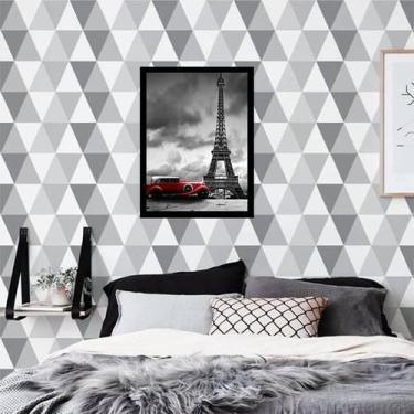 Imagem de Quadro Decorativo Fotografia Carro Vermelho Torre Eiffel - Quadros On-