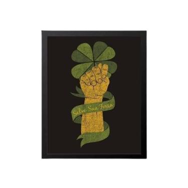 Imagem de Quadro Figa Salve Sua Força 33X24 Com Vidro - Madeira Preta - Quadros 