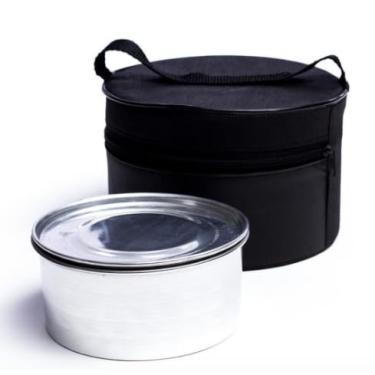 Imagem de Marmita Térmica Inox Redonda Com Isopor e Capa de Tecido