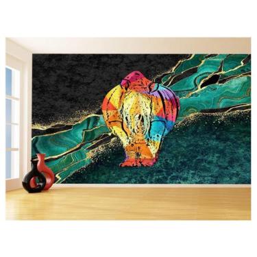 Imagem de Papel De Parede 3D Animais Pop Art Rinoceronte 3,5M Pxa485 - Você Deco