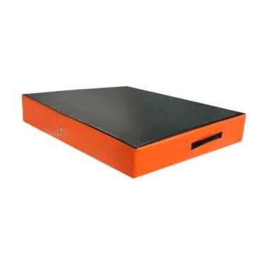 Imagem de MotiveTech Colchonetes de levantamento de peso com alças para facilitar o transporte, almofada de equilíbrio, colchão de impacto para levantamento de peso ao ar, Laranja