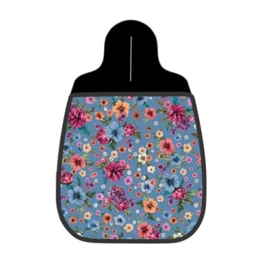 Imagem de Lixeira De Carro Organizador Lixinhocar Buquê Floral Fundo Azul