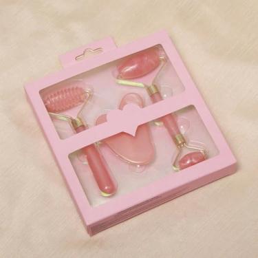 Imagem de Ferramentas de rolo massageador facial 3 peças: ferramentas faciais de rolo de jade para cuidados com a pele - massageador facial para rosto, olhos, pescoço, alivia linhas finas e rugas, presente de