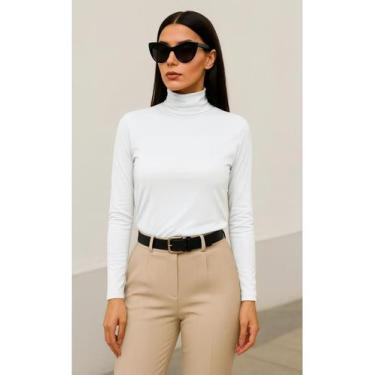 Imagem de Blusa Térmica Feminina Gola Alta Flanelada Zanca Modas, M, Branco