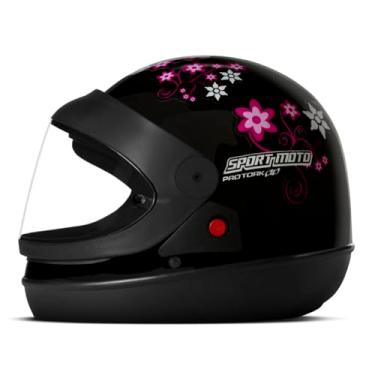 Imagem de Capacete Moto Automático Sport Moto Girls Feminino Preto Tam. 62