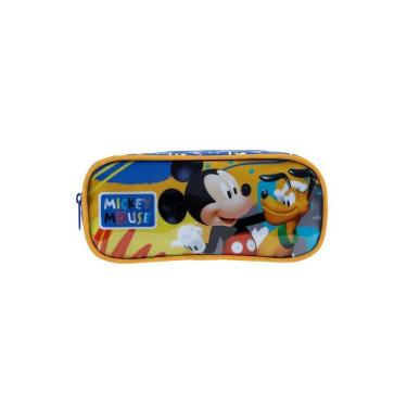 Imagem de Estojo Disney Mickey Azul - Poliéster/PVC - 5x10x23cm