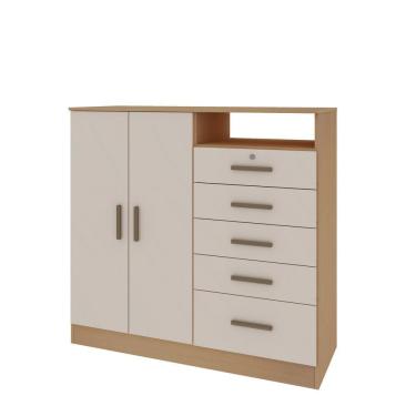 Imagem de Comoda Guatemala 2 Portas 5 Gavetas Freijo / Off White
