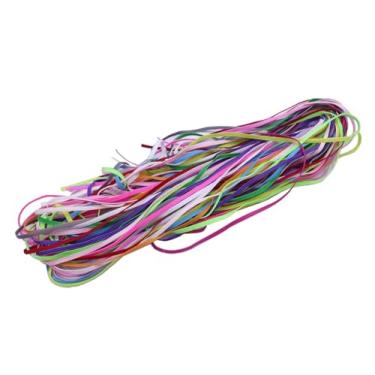 Imagem de YYCRAFT Pacote com 100 anos de faixa de costura elástica colorida para crianças 1/8 polegada (3 mm) faixa de cabeça acabamento de renda noção de costura (Mix)