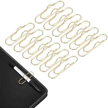 Imagem de PATIKIL Suporte de clipe de caneta para notebook, 12 peças de clipes de caneta de metal, dourado