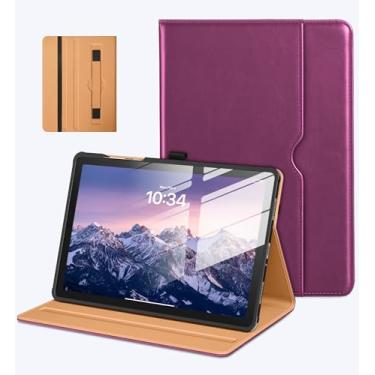 Imagem de DTTO Capa para Samsung Galaxy Tab A11+/A11 Plus/A9+ Plus de 11 polegadas (2023/2025), capa fólio de couro premium com alça de mão para visualização em vários ângulos e despertar/hibernar