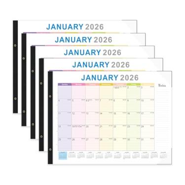 Imagem de Calendário de mesa de janeiro de 2026 a junho de 2027 grande, 55 x 43 cm, calendário de mesa com capa de plástico, 18 meses, seção de anotações