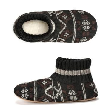 Imagem de Cozylook Meias masculinas felpudas com aderência, chinelos quentes de inverno para casa, antiderrapante, aconchegante, presentes de Natal para ele, pai, avô, marido, namorado, meias para adultos