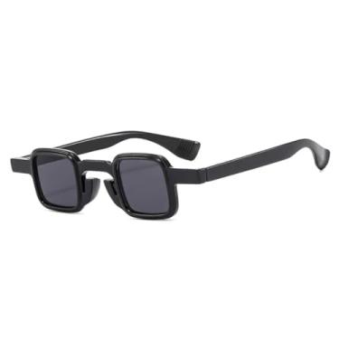 Imagem de Óculos de Sol Pequenos e Modernos Femininos com Lentes Transparentes Degradê e Proteção UV400, Estilo Retrô Masculino, Duas Cores (Preto e Cinza)