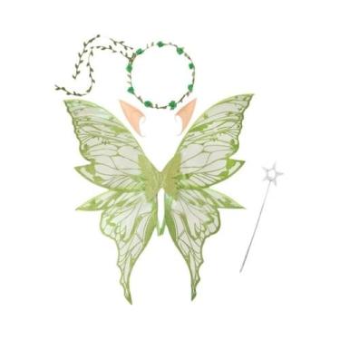 Imagem de Conjunto De Asas De Fada Anjo Borboleta Para Adultos 4 Peças Fantasia 