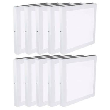 Imagem de Kit 10 Luminária Plafon Led Quadrado Sobrepor 18W 6500K Noll