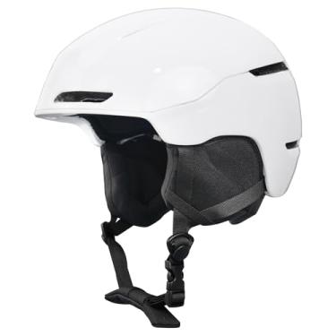 Imagem de JQF Gear Capacete de esqui capacete de snowboard para adultos, homens e mulheres, capacete de neve ajustável X13 com óculos para esportes de neve (óculos de esqui branco brilhante (máscara de esqui