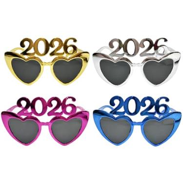 Imagem de Óculos Para a Véspera de Ano Novo - Adereços De Fantasia Em Forma De Coração | Óculos De Véspera De Ano Novo,Para Celebração De Feriados Adultos Adolescentes Bailes De Carnavais Favores De