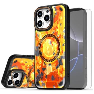 Imagem de Asuwish Capa de celular para iPhone 16 Pro Max 6,9 polegadas magnética com protetor de tela e suporte rígido de proteção de carregamento sem fio pintado i Phone16 16Pro i16 ProMax 16ProMax feminino