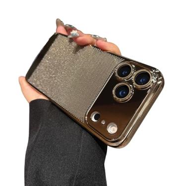 Imagem de Proteção de lente de câmera respirável com dissipação de calor de malha galvanizada revestida compatível com capa de iPhone (dourada, iPhone 17 Pro Max)