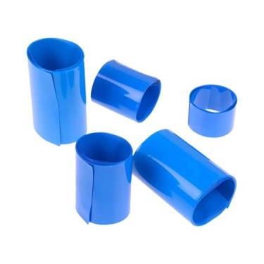 Imagem de Tubo Termoencolhível De PVC Azul 1m Pacote, Tubo Isolante Para Bateria